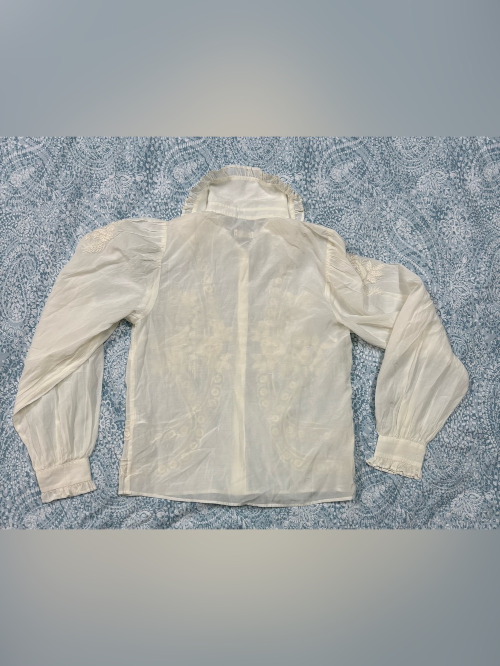 Pilcro White Embroidered Button-Down Blouse - Picture 6 of 13